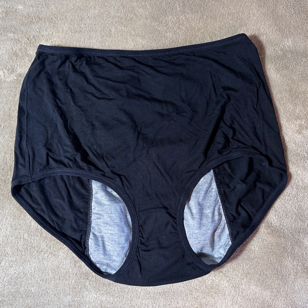 Black plus size Menstrual panties High waist Modal period underwear